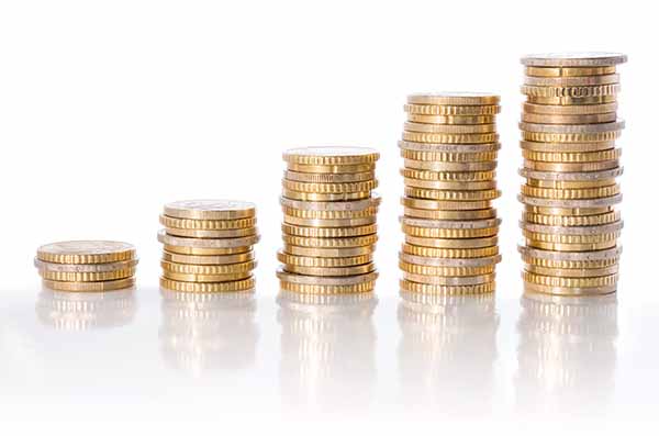 chart of euro currency - concept of increase